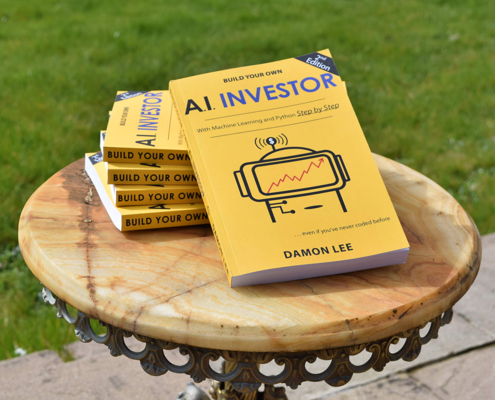 Picture of A.I. Investor book on a table.