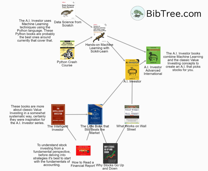 Picture of A.I. Investor book BibTree, a graph connecting to other books.